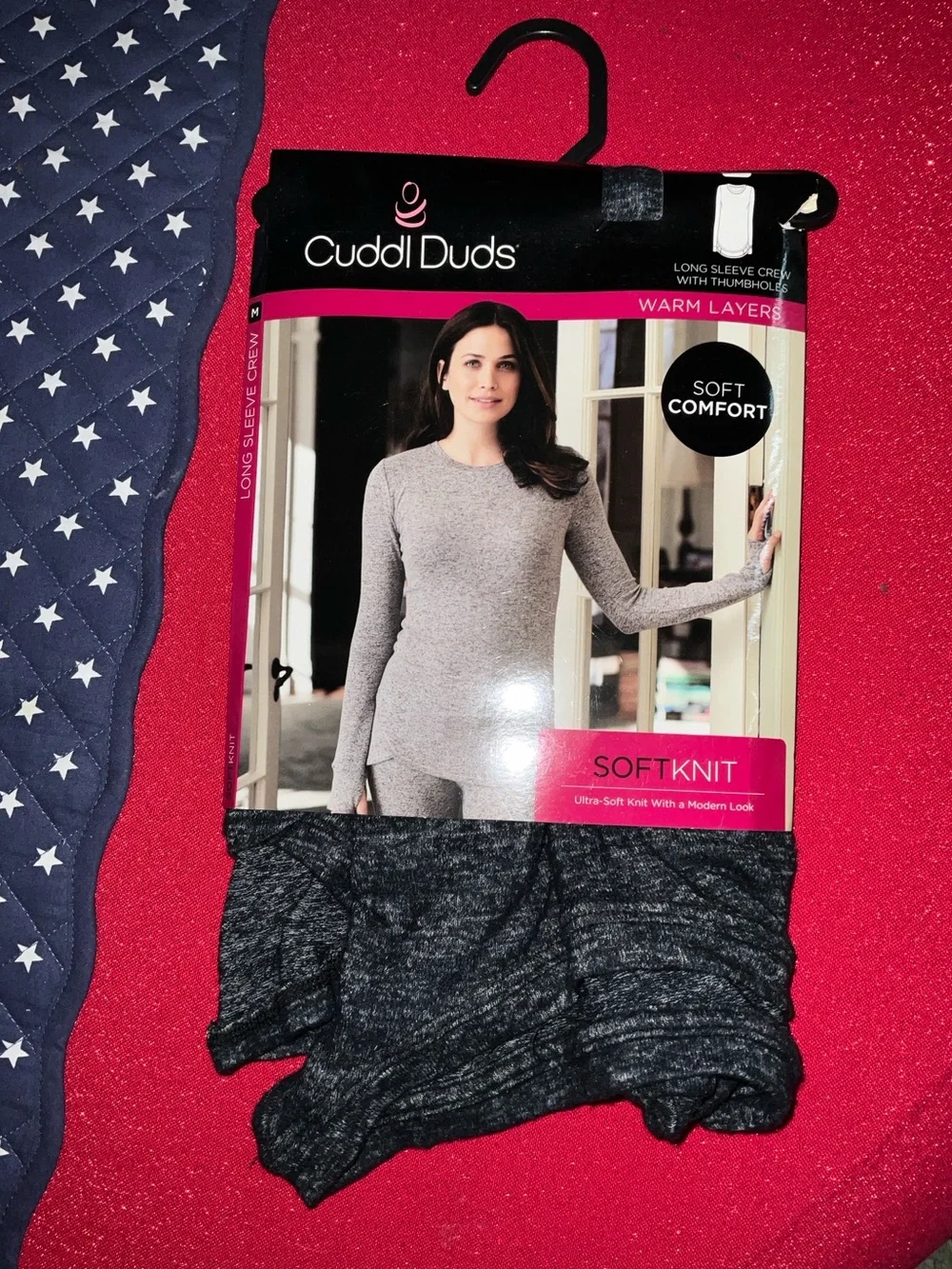 NWT Cuddl Duds SoftKnit Long Sleeve Crew Top - Heather Charcoal